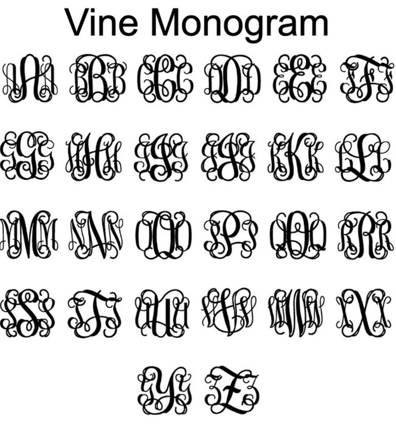 Personalized Monogram Decal Small Vinyl Initial Decal Etsy