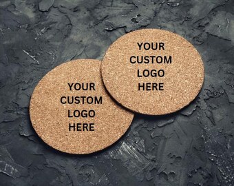 Personalized Cork Coasters, Custom Engraved Logo Coasters, Corporate Gifts with Logo, Promotional Products, Wedding favor