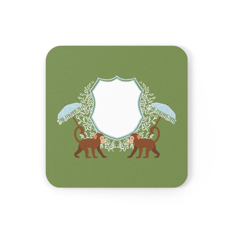 Chinoiserie Mahjong Discard Tile Coaster | Monkey Garden Collection | Square 4x4 | Cork Back, - Size: 3.75″ x 3.75″ (Square)
- High-gloss top
- ONE coaster per listing