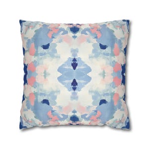Blue & Pink Menagerie Pillow Cover | Dorm Decor for College Girls | Home Apartment Decor | Throw Pillows for Couch