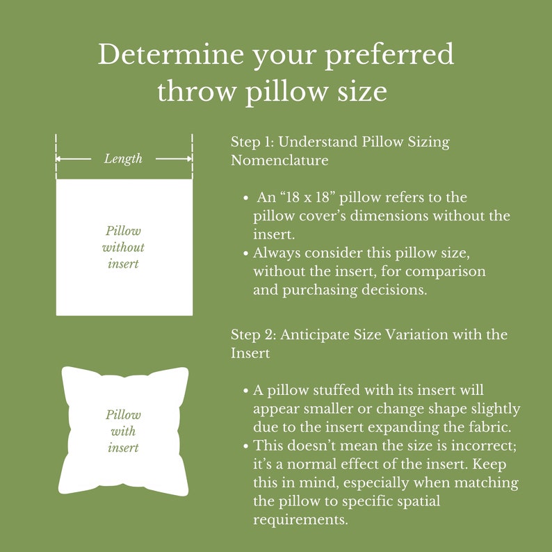 Determine your preferred throw pillow size