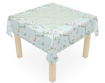 Cherry Blossom Breeze Mahjong Tablecloth | Elegant Mahjong Table Cover | Mahjong Hosting Decor | Floral Mahjong Gift | 55 in x 55 in