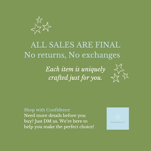 All sales are final.