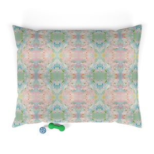 Blue, Green & Pink Lily of the Valley Pet Bed | Dog Bed | Gift for Pet | 3 Sizes