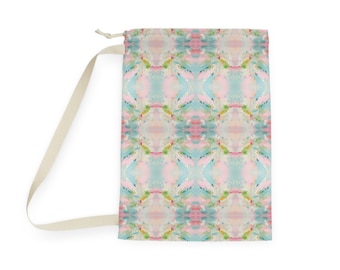 Sac à linge Pagoda bleu, vert et rose | Les dortoirs et les camps d'été Essentiels | Cadeau pour adolescente et étudiante | Sac Père Noël