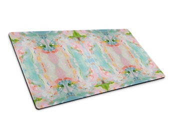 Blue, Pink & Green Butterfly Sanctuary Desk Mat | Office Decor | Desk Accessory | Dorm Decor for Girls | Apartment Decor