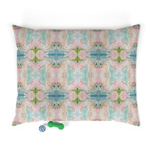 Blue, Pink & Green Butterfly Sanctuary Pet Bed | Dog Bed | Gift for Pet | 3 Sizes