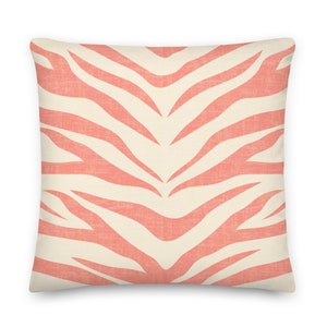 Pink Distressed Serengeti Tiger Stripe Pillow | Dorm and Apartment Decor | Home Decor | Hostess Gift | Throw Pillows for Couch