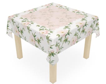 Peony Shuffle Mahjong Tablecloth | Elegant Mahjong Table Cover | Mahjong Hosting Decor | Floral Mahjong Gift | 55 in x 55 in