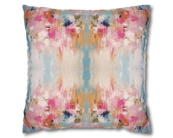 Blue & Pink Sugar Plum Fairies Pillow Cover | Dorm Decor for College Girls | Home Apartment Decor | Throw Pillows for Couch