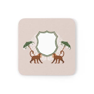 Chinoiserie Mahjong Discard Tile Coaster | Monkey Garden Collection | Square 4x4 | Cork Back, - Size: 3.75″ x 3.75″ (Square)
- High-gloss top
- ONE coaster per listing