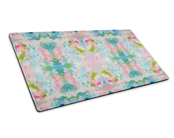 Tapete de escritorio con campanillas de invierno azules, verdes y rosas n.° 2 / Decoración de oficina / Accesorio de escritorio / Decoración de dormitorio para niñas / Decoración de apartamento