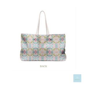 Blue, Green & Pink Pagoda Tote | Mahjong Bag | Custom Monogram Racing Stripe | Large Rope Handle Beach Bag | Preppy Gift