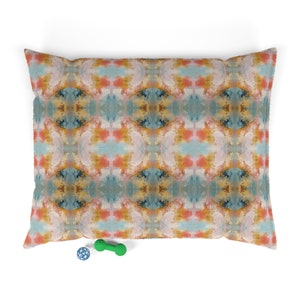 Blue, Pink & Yellow Autumn Serenade Pet Bed | Dog Bed | Gift for Pet | 3 Sizes