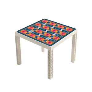 Blue, Orange & Pink Moody Blooms Mahjong Mat | 31.5in x 31.5in | 3mm | Non-Neoprene | With Storage Bag