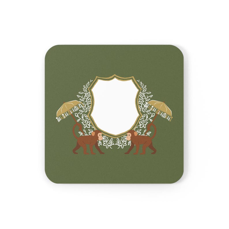 Chinoiserie Mahjong Discard Tile Coaster | Monkey Garden Collection | Square 4x4 | Cork Back, - Size: 3.75″ x 3.75″ (Square)
- High-gloss top
- ONE coaster per listing