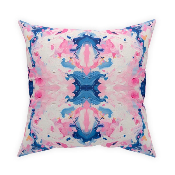 Pink and Navy Throw Pillow - Etsy