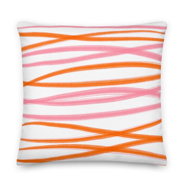 Pink Orange Pillow Etsy