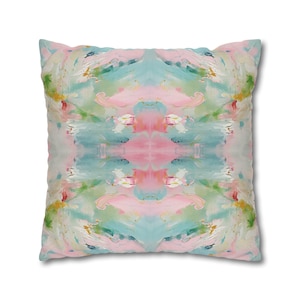 Blue, Green & Pink Pagoda Pillow Cover - 100% spun polyester pillow cover
- Comes in 3 sizes
- Double-sided print
- NO PILLOW INSERT INCLUDED
- Knife edge seam closure