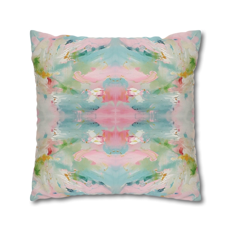 Blue, Green & Pink Pagoda Pillow Cover - 100% spun polyester pillow cover
- Comes in 3 sizes
- Double-sided print
- NO PILLOW INSERT INCLUDED
- Knife edge seam closure