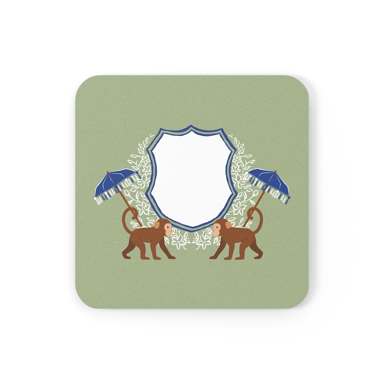 Chinoiserie Mahjong Discard Tile Coaster | Monkey Garden Collection | Square 4x4 | Cork Back, - Size: 3.75″ x 3.75″ (Square)
- High-gloss top
- ONE coaster per listing