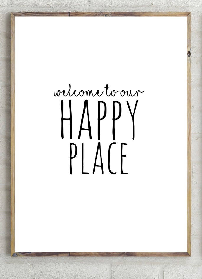 to our happy place print sign decor Etsy