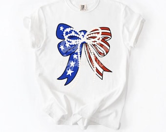 Amerikaanse boog digitale png-download | Patriottische flirtstrik, png PNGEgg | 4 juli-sublimatieontwerp | Rood wit blauw cheerstrik | Amerikaanse vlag