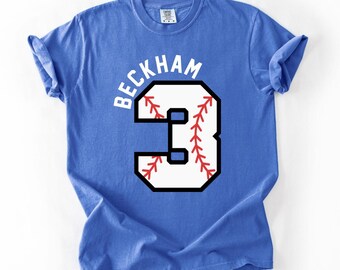 Aangepast Baseball Comfort Colors®-shirt, T-shirt softbalstrik, Game Day-kleding