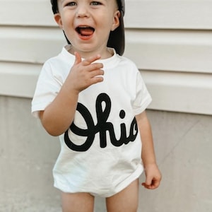 T-shirt barboteuse Script Ohio, Ohio State, Buckeye State, chemise pour tout-petit Ohio State, BUCKEYES