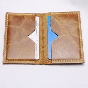 Brown leather card holder. Bank card holder. Driving license holder. Small leather gift. Birthday present image 4