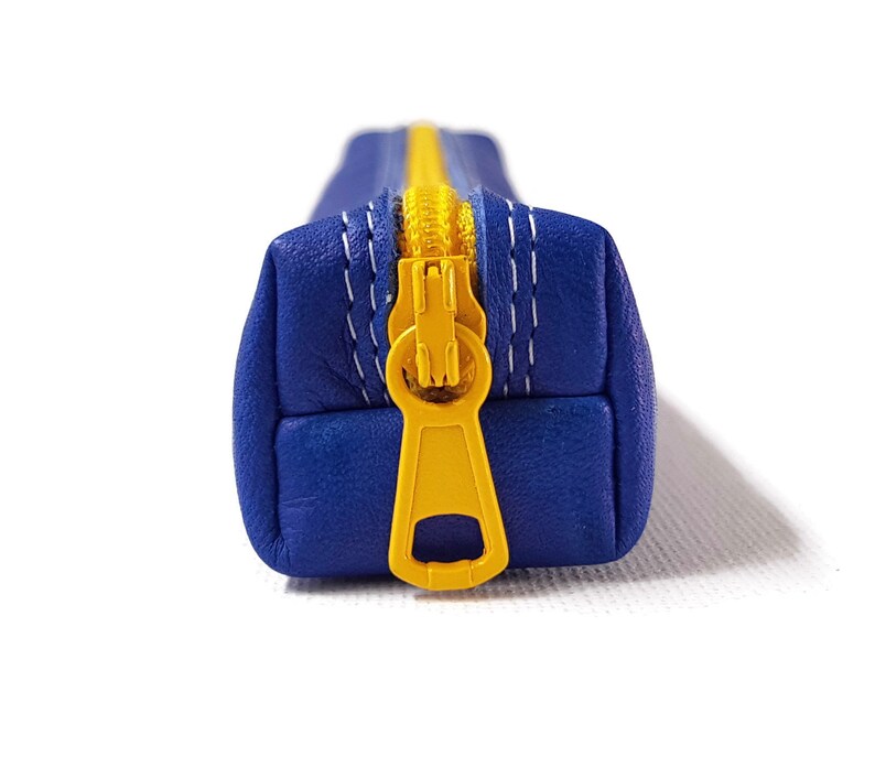 Leather Pencil Case Gift ideas. Pencil holder Zipper Pencil Case Small Pencil pouch