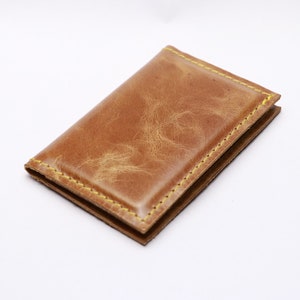 Brown leather card holder. Bank card holder. Driving license holder. Small leather gift. Birthday present image 7