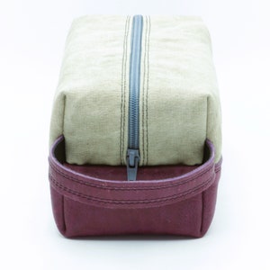 Leather toiletry bag. Leather and Waxed cotton canvas bag. Christmas Gift. Toiletry kit. Mens Gift. Husband Gift image 5