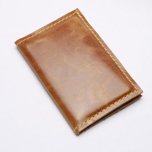 Brown leather card holder. Bank card holder. Driving license holder. Small leather gift. Birthday present image 8