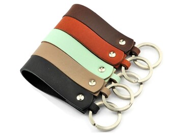 Leather Keychain with silver keyring