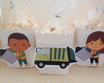 Garbage Trucks Recycling Party Popcorn Or Favor Boxes