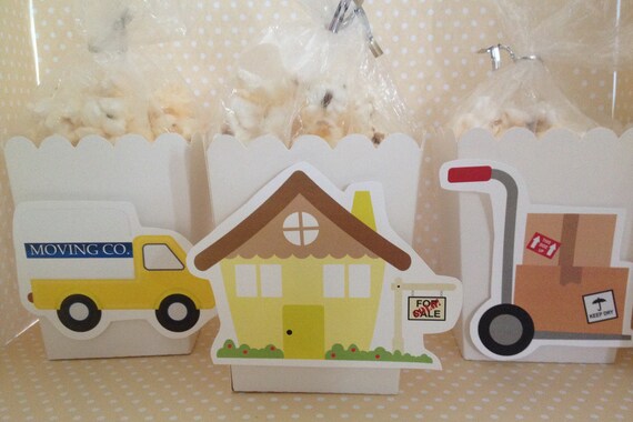 Moving, Packing Party Popcorn or Favor Boxes - Set of 10 Il_570xn