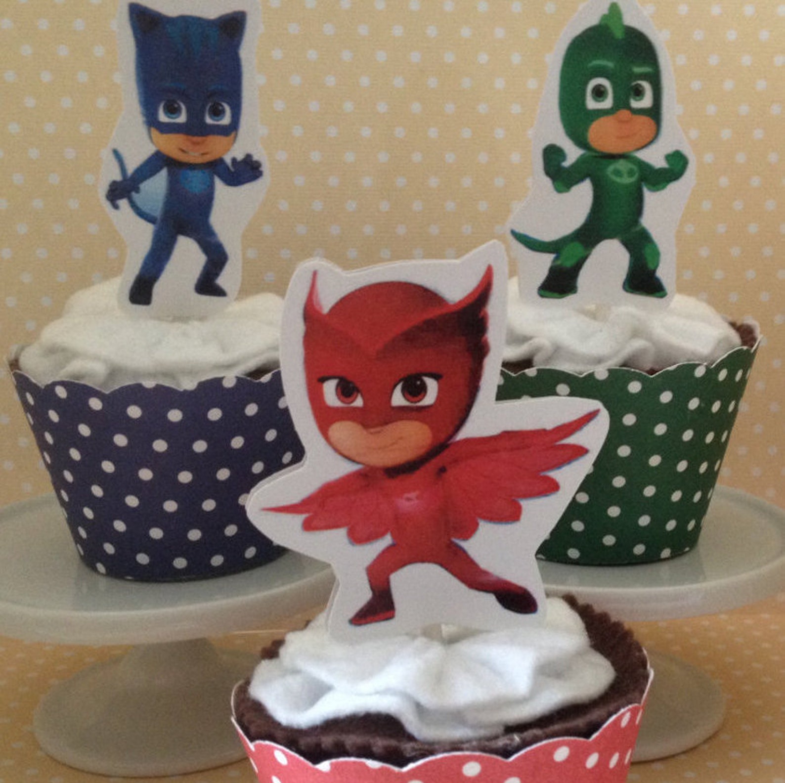 PJ Masks Party Cupcake Topper Decorations Set of 10 Etsy