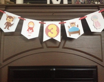 Red Ridinghood Birthday Party Mini Banner