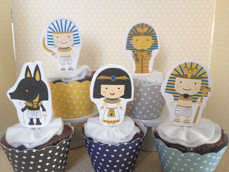 Ancient Egypt Party Cupcke Topper Decorations Set Of 10 Etsy