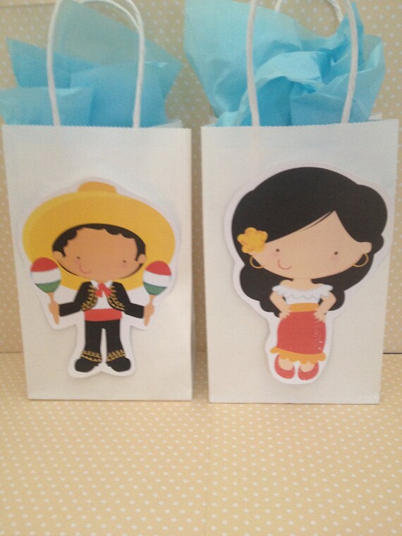 Fiesta, Cinco De Mayo Party Bags With Handles - Set of 10 Il_570xn