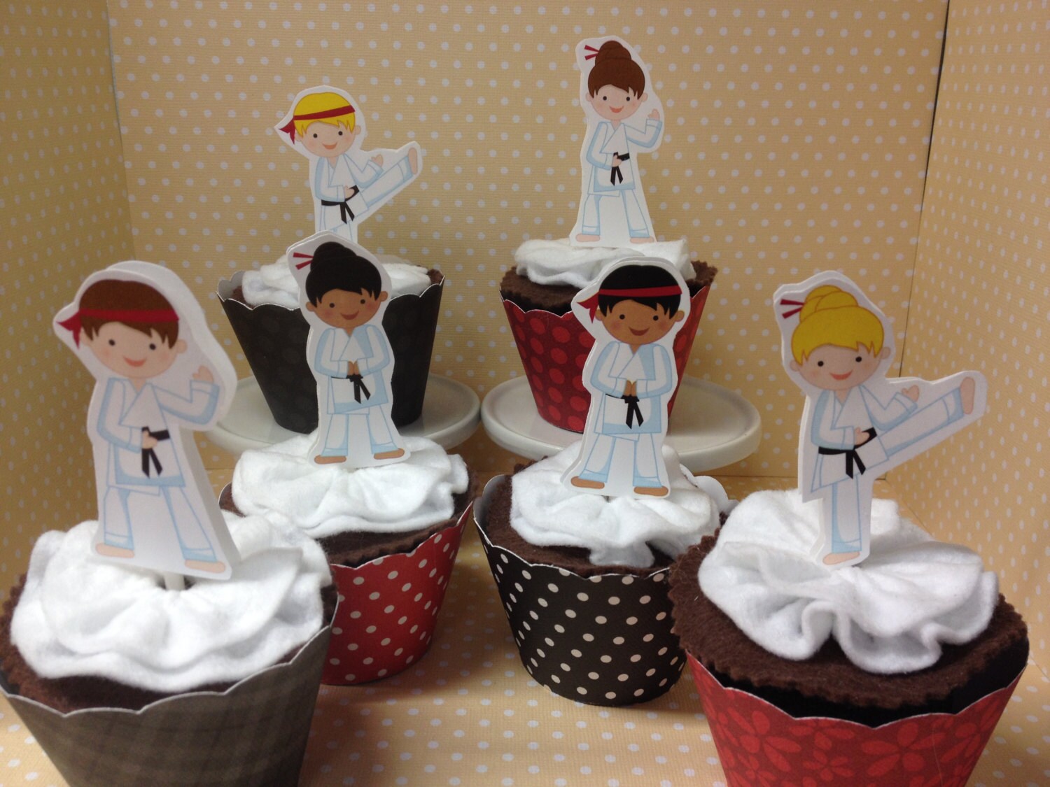Karate Martial Arts Girls and Boys Party Cupcake Toppers Etsy