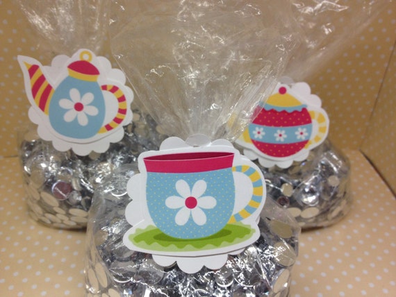 Tea Party Candy or Favor Bags With Tags - Set of 10 Il_570xn