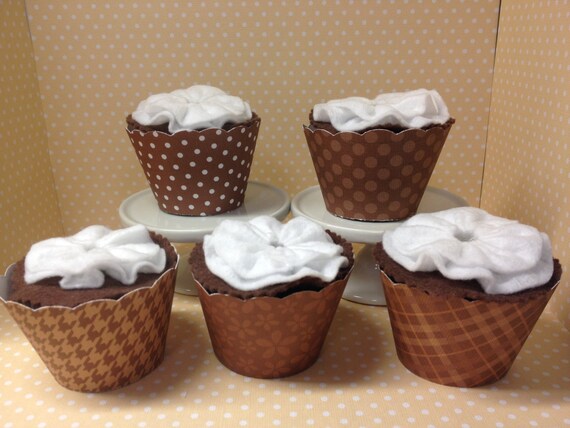 Brown Cupcake Wrappers - set of 10 Il_570xn