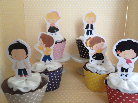 Sock Hop 50 S Grease Party Cupcake Topper Decorations Etsy
