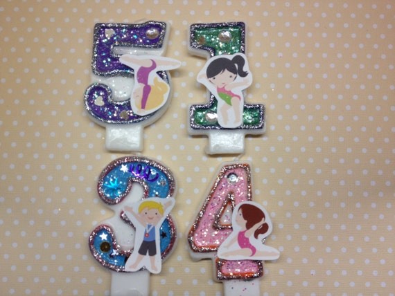 Gymnastics Birthday Party Number Candle Il_570xn
