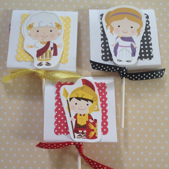 Ancient Rome, Romans, Gladiators Party Lollipop Favors - Set of 10 Il_570xn