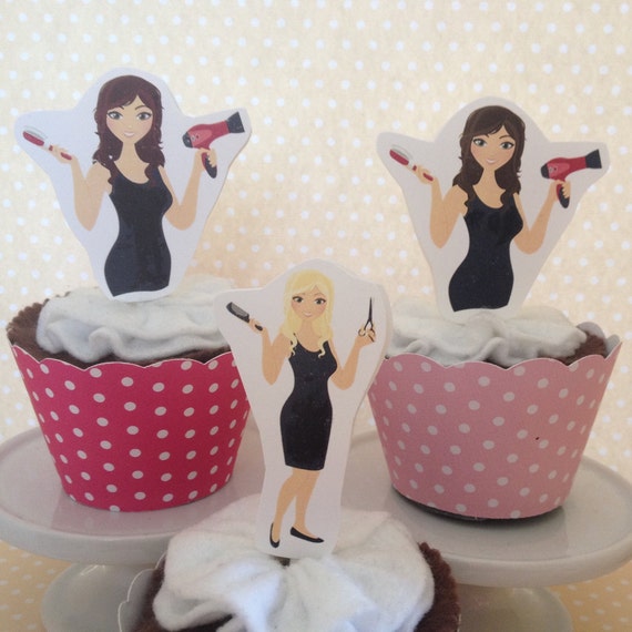 Hairdresser Hair Stylist Salon Party Cupcake Topper Etsy