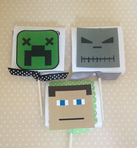 Minecraft Birthday Party Lollipop Favors - Set of 10 Il_570xn