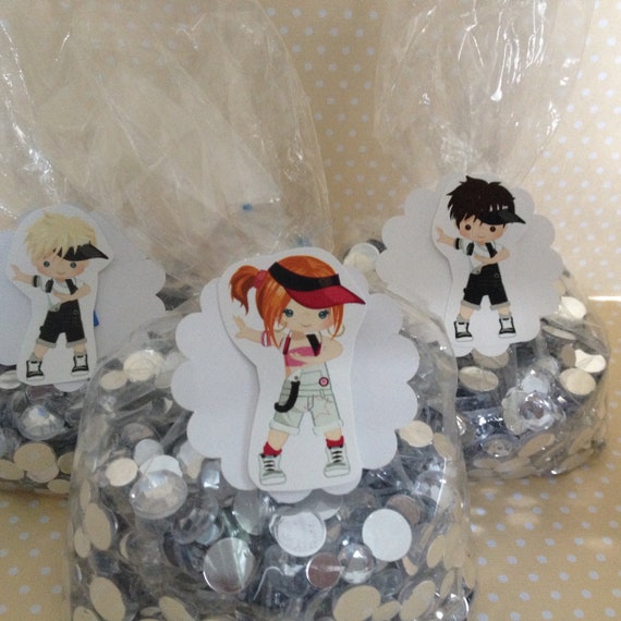 Hip Hop Dancing Party Favor or Candy Bags With Tags - Set of 10 Il_570xn